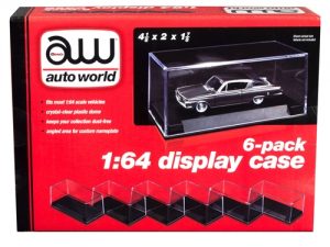 Auto World Stacking Display Stands 6 Pack - 1:64 Scale Diecast Car Display Black