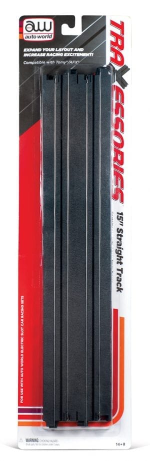 AUTO WORLD 15" TRAXESSORIES STRAIGHT TRACK - 2 PACK