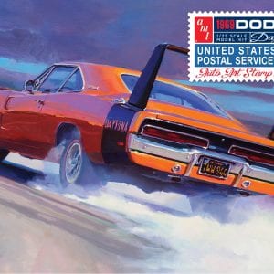 AMT 1969 DODGE CHARGER DAYTONA (USPS STAMP SERIES COLLECTOR TIN) 1:25 SCALE MODEL KIT