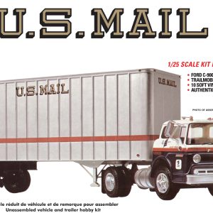 AMT FORD C600 US MAIL TRUCK W/USPS TRAILER 1:25 SCALE MODEL KIT