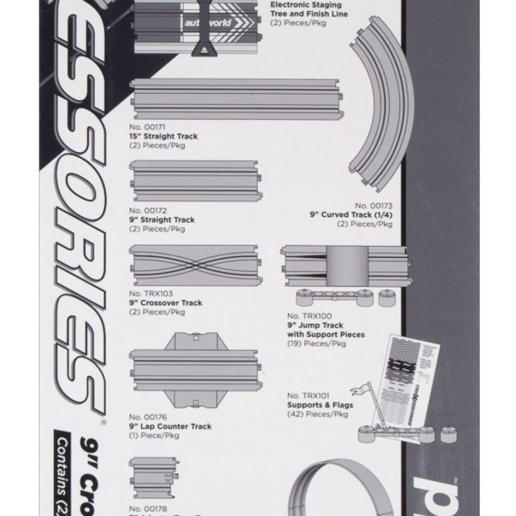 AUTO WORLD 9″ CROSSOVER TRACK (2-PACK) HO SCALE | Round2