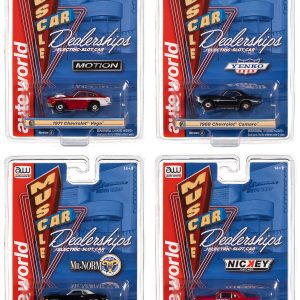 AUTO WORLD THUNDERJET MUSCLE CAR DEALERSHIPS HO SCALE SLOT CAR SET B