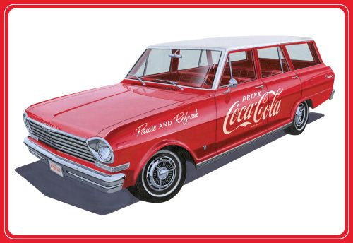 AMT 1963 CHEVY II NOVA WAGON W/CRATES COKE 1:25 SCALE MODEL KIT