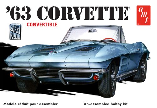 AMT 1963 CHEVY CORVETTE CONVERTIBLE 1:25 SCALE MODEL KIT