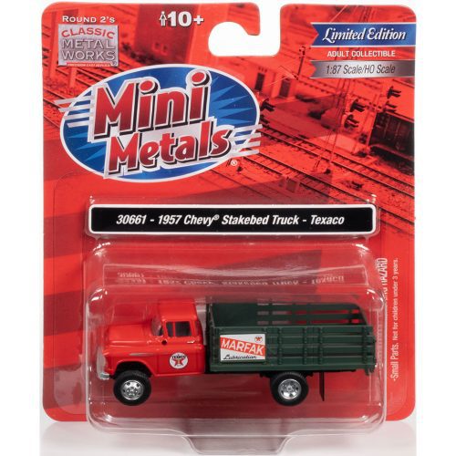 CLASSIC METAL WORKS 1957 CHEVY STAKEBED TRUCK (TEXACO) 1:87 HO SCALE