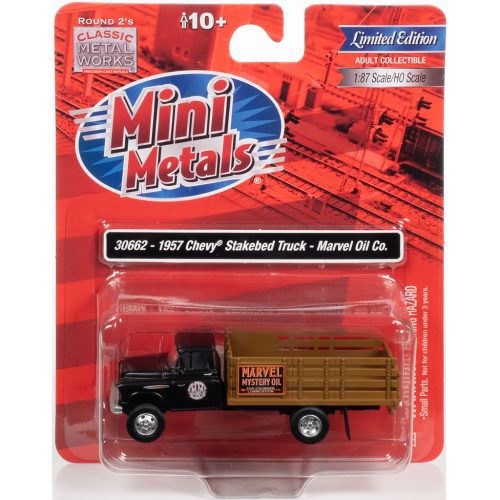 CLASSIC METAL WORKS 1957 CHEVY STAKEBED TRUCK (MARVEL OIL CO) 1:87 HO SCALE