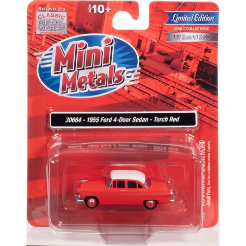CLASSIC METAL WORKS 1955 FORD 4-DOOR SEDAN (TORCH RED) 1:87 HO SCALE