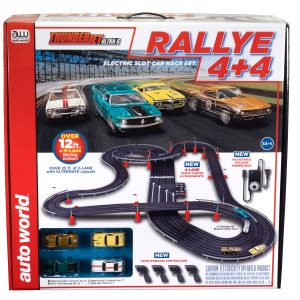 AUTO WORLD RALLYE 4+4 SLOT RACE SET HO SCALE