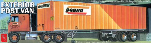 AMT 40' FRUEHAUF EXTERIOR POST TRAILER DOHRN 1:25 SCALE MODEL KIT