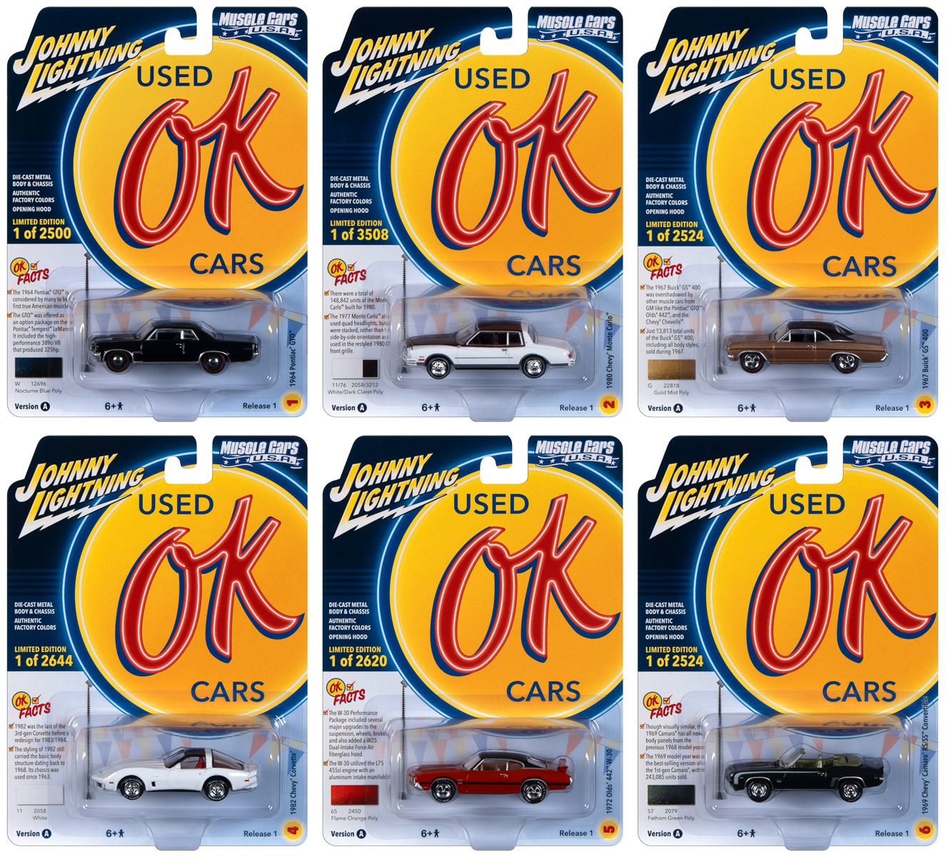 JOHNNY LIGHTNING MUSCLE CARS USA 2023 RELEASE 1 1 64 DIECAST SET A Round2