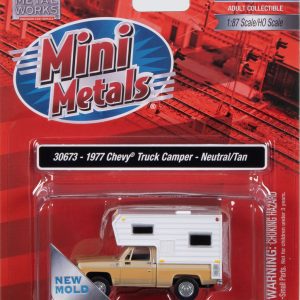 Classic Metal Works 1977 Chevy Fleetside Camper Pickup (Neutral & Buckskin Side) 1:87 HO Scale