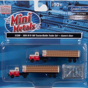 Classic Metal Works 1954 IH R-190 Tractor w/Flatbed Trailer & Kamm's Beer Bottles 1:160 N Scale