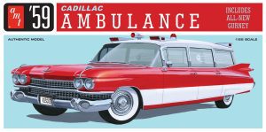 AMT 1959 Cadillac Ambulance w/Gurney 1:25 Scale Model Kit