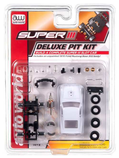 Auto World Super III Deluxe Pit Kit (1970 Ford Boss Mustang Body) HO Scale Slot Car