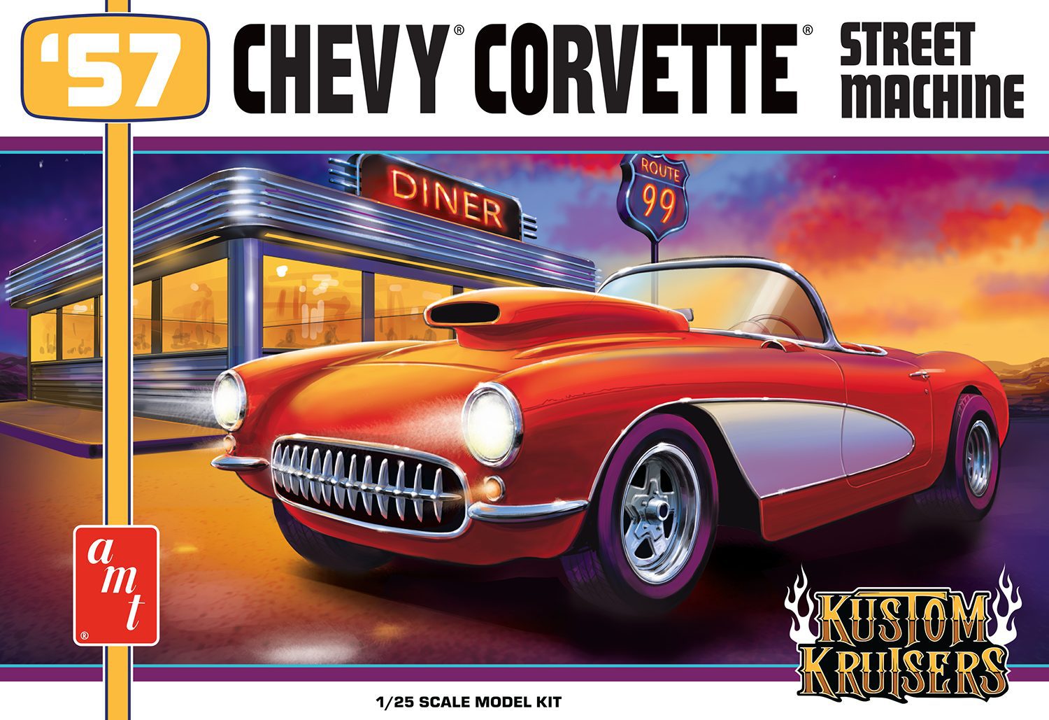 AMT 1957 Chevy Corvette Street Machine 1:25 Scale Model Kit