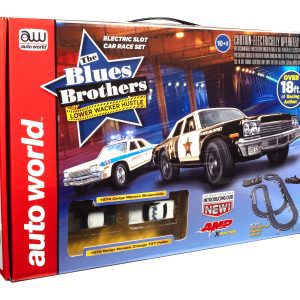 Auto World 18' Blues Brothers Lower Wacker Hustle Slot Race Set HO Scale