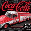 AMT 1972 Chevy Racer's Wedge Pickup Coke 1:25 Scale Model Kit All parts are included to build this exciting kit one of TWO ways: A beautiful factory stock replica of the 1972 Chevy Cheyenne pickup, or the car-hauling Racer’s Wedge ramp truck! The Racer’s Wedge options include rear side view mirrors, open wheels, optional roof lights, a detailed interior, functional wedge doors, a custom 350 V8 engine, and display accessories. The Stock options include a super detailed pickup bed, optional tonneau cover, chrome side mirrors, stock wheels, pad printed tires, a detailed interior, a stock 350 V8 engine, and an optional chrome mirror. It also features a huge decal sheet with plenty of authentic Coca-Cola graphics to decorate the finished model and ALL NEW Coca-Cola packaging! FEATURES: 1:25 scale, skill level 2, paint & glue required 148 parts Molded in white, clear, transparent red, and some chrome-plated parts Black vinyl tires Metal axle Built size: 9 inches long Ages 13+