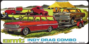 AMT Indy Drag Combo (Chevy II Wagon, Funny Car and Trailer) 1:25 Scale Model Kit