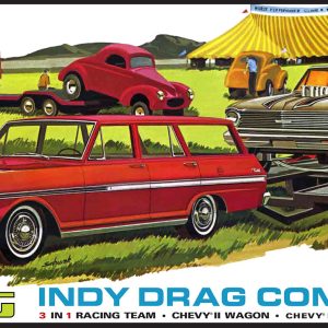 AMT Indy Drag Combo (Chevy II Wagon, Funny Car and Trailer) 1:25 Scale Model Kit